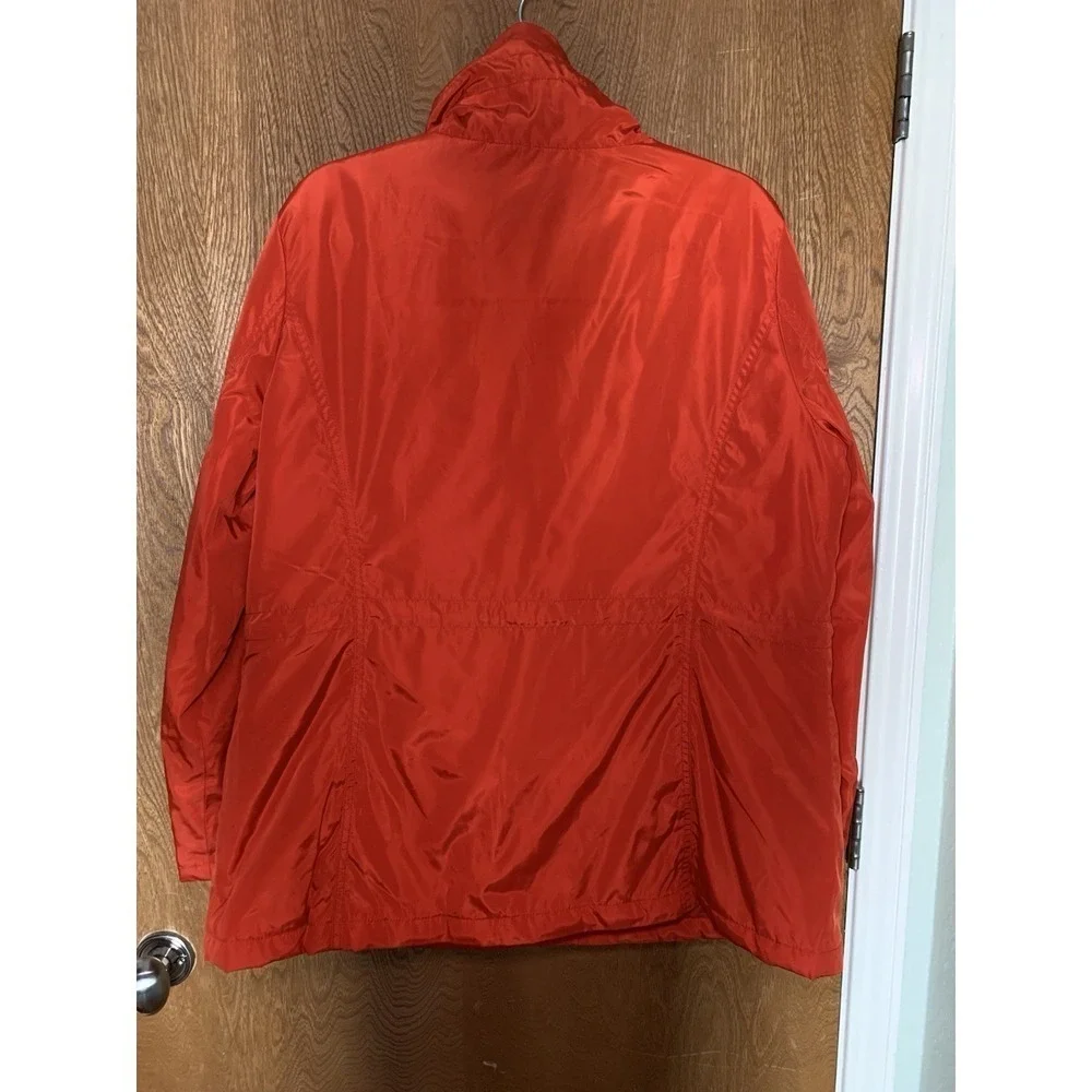 Michael Kors Red Utility Jacket Size XL Zip Pockets Zip-up Quilted Inside